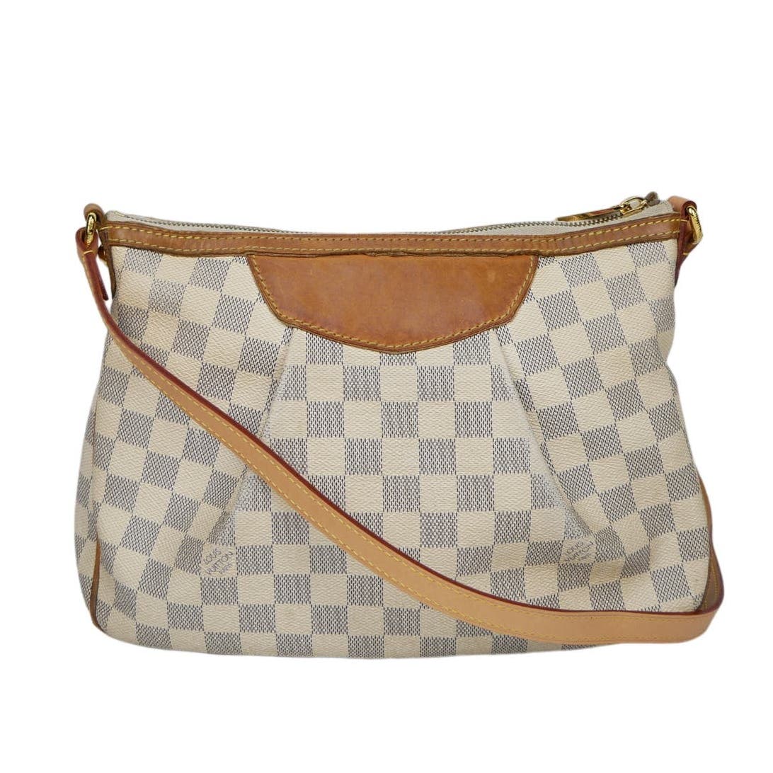 Louis Vuitton Siracusa Beige Damier Azur Canvas Shoulder Bag