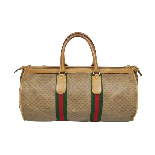 Gucci Web Sherry Line GG Monogram Canvas Duffle Bag