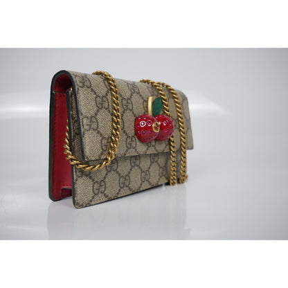 Gucci Supreme Sif Crystal Cherry Bag