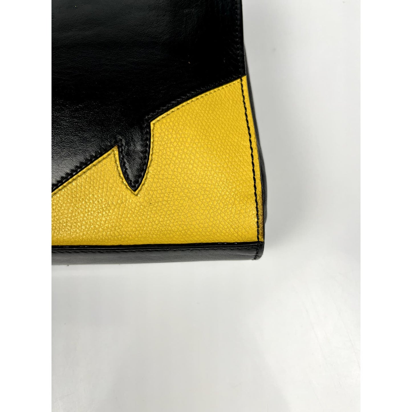 Fendi Nero/Sunflower Monster Bad Bug Leather Clutch Bag