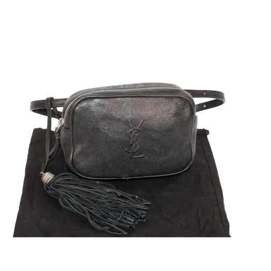 Yves Saint Laurent Black Leather Monogram Lou Belt Bag
