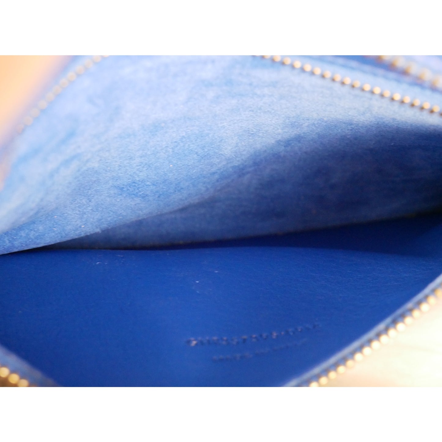 Yves Saint Laurent Blue Leather Small Monogram Cabas Bag