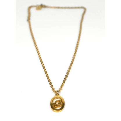 Dior Vertical Oval Signature GP Charm Gold-Plated Necklace