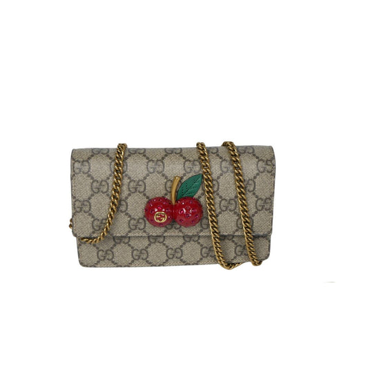 Gucci Supreme Sif Crystal Cherry Bag