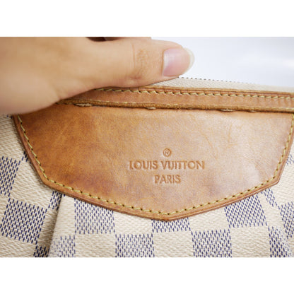 Louis Vuitton Siracusa Beige Damier Azur Canvas Shoulder Bag