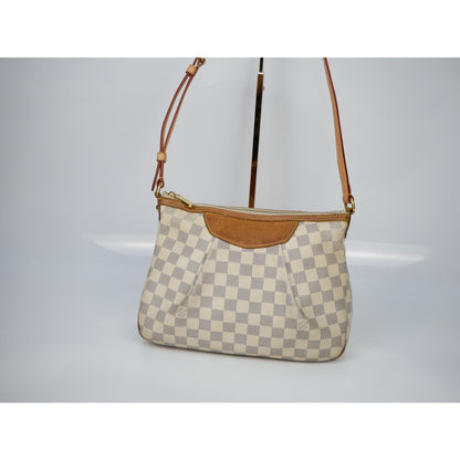 Louis Vuitton Siracusa Beige Damier Azur Canvas Shoulder Bag