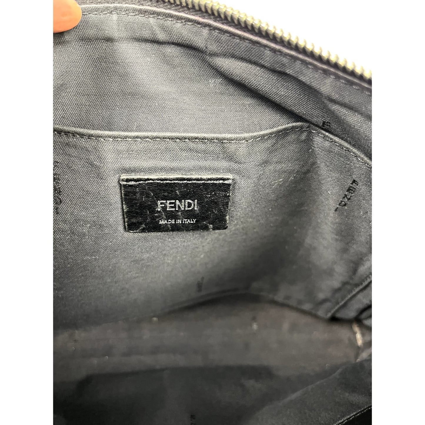 Fendi Nero/Sunflower Monster Bad Bug Leather Clutch Bag