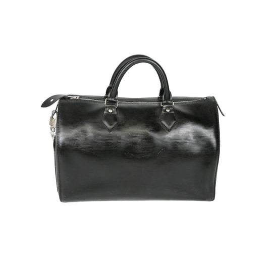 Louis Vuitton Black Epi Speedy Leather Boston Bag