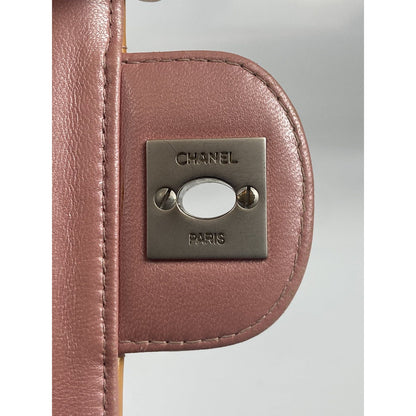 Chanel Orange Patent Leather Chocolate Bar Shoulder Bag