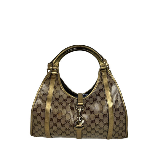 Gucci Gold GG Crystal Canvas x Leather Joy Bag