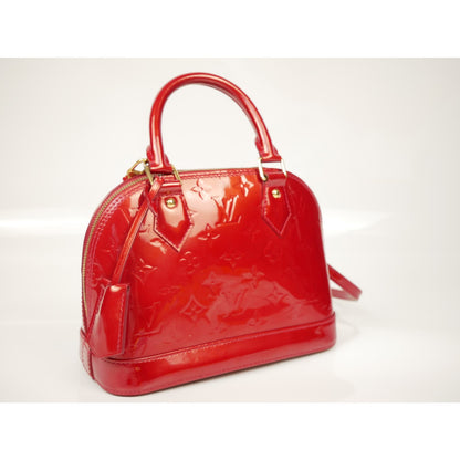 Louis Vuitton Red Alma BB Vernis Bag