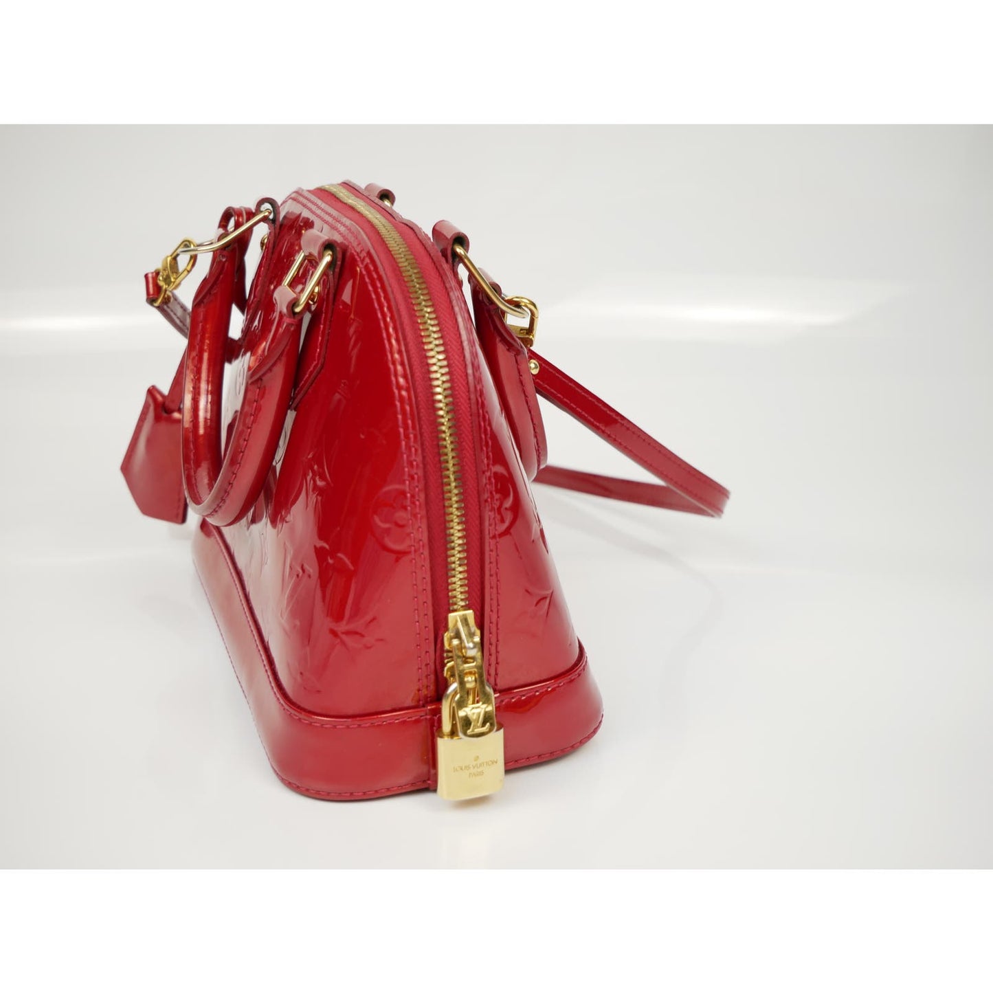 Louis Vuitton Red Alma BB Vernis Bag