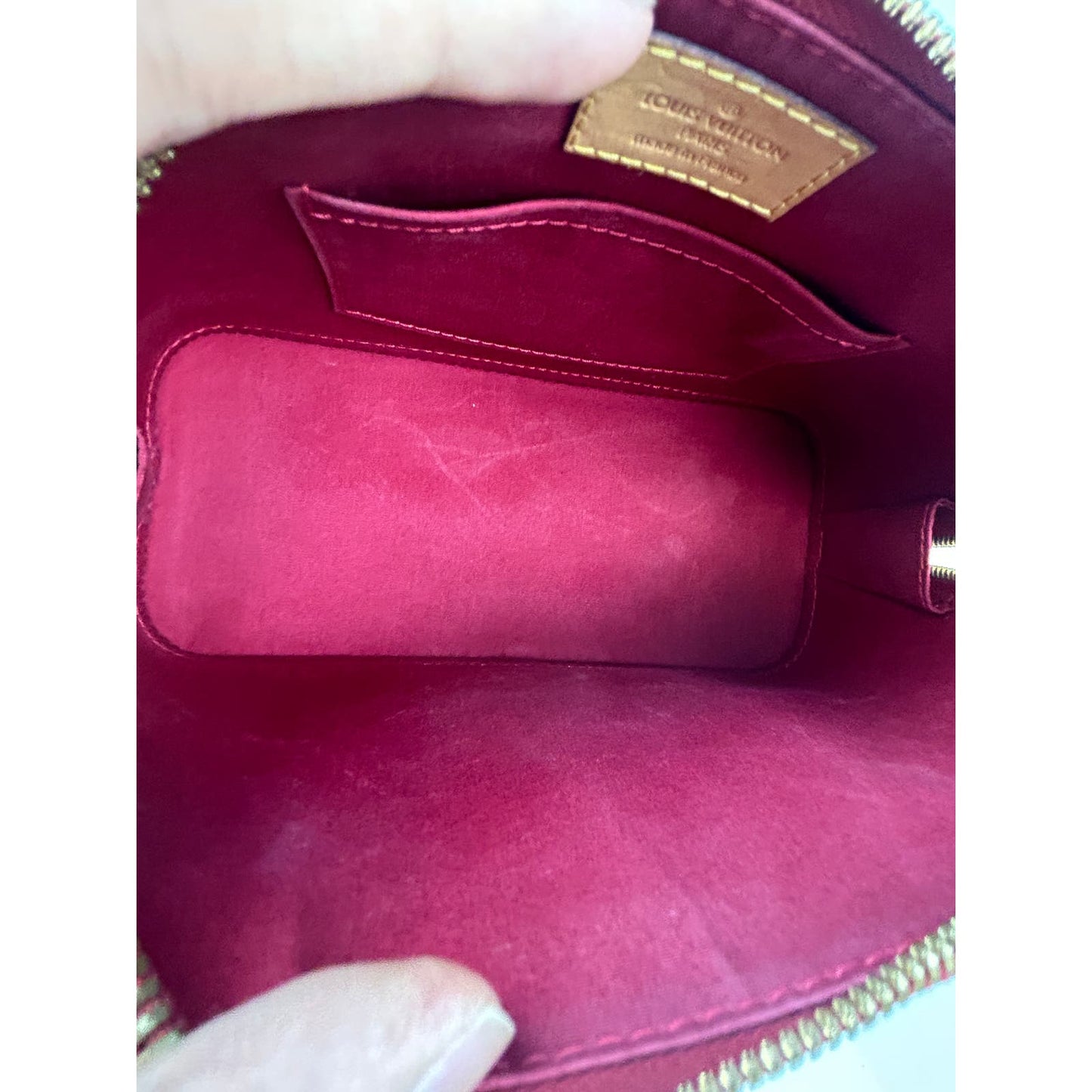 Louis Vuitton Red Alma BB Vernis Bag