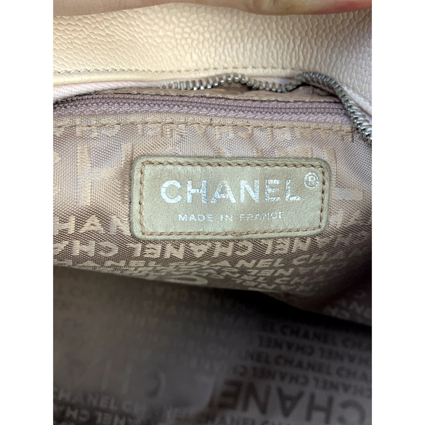 Chanel Medallion Beige Caviar Bag