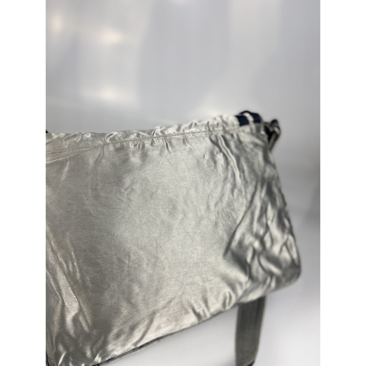 CHANEL Grey Reflective Shoulder Messenger Bag