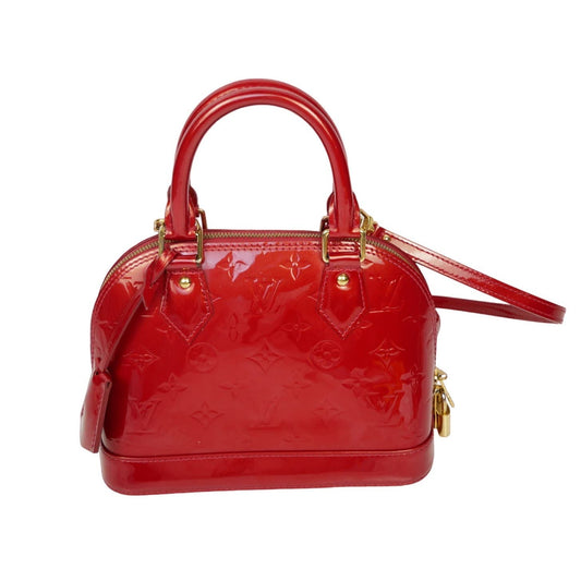 Louis Vuitton Red Alma BB Vernis Leather 2way bag