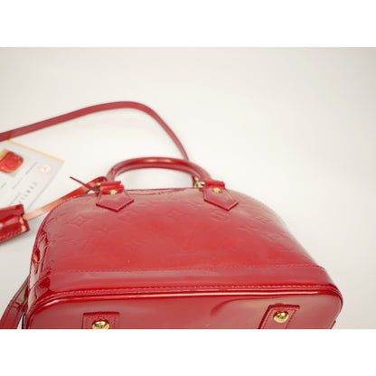 Louis Vuitton Red Alma BB Vernis Bag