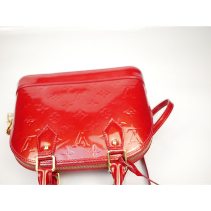 Louis Vuitton Red Alma BB Vernis Bag