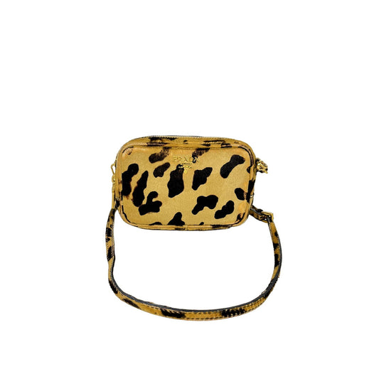 Prada Leopard Print Fur Spotted Shoulder Bag