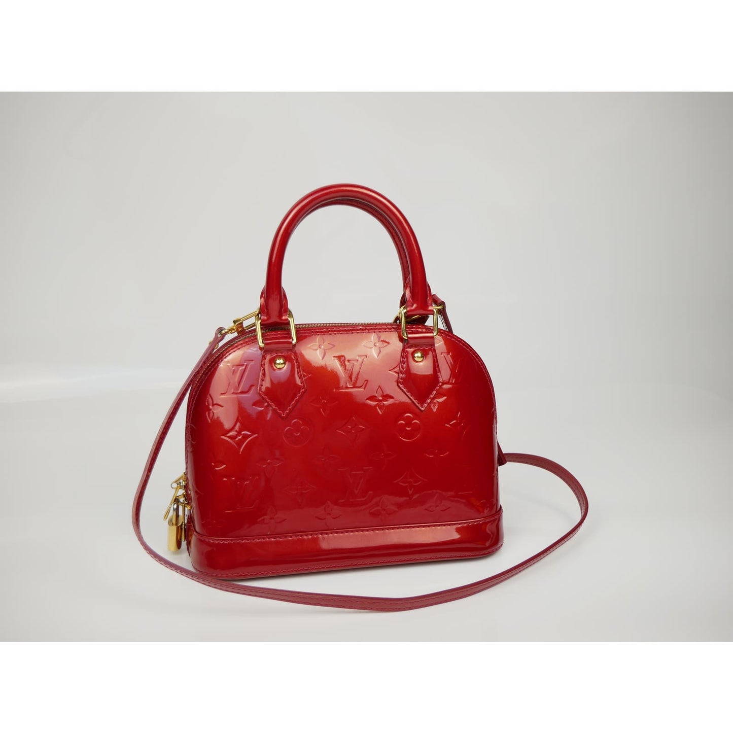 Louis Vuitton Red Alma BB Vernis Bag