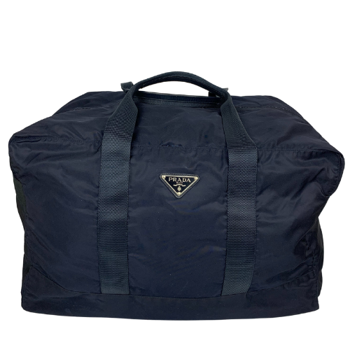 Prada Dark Blue Saffiano Duffle Bag