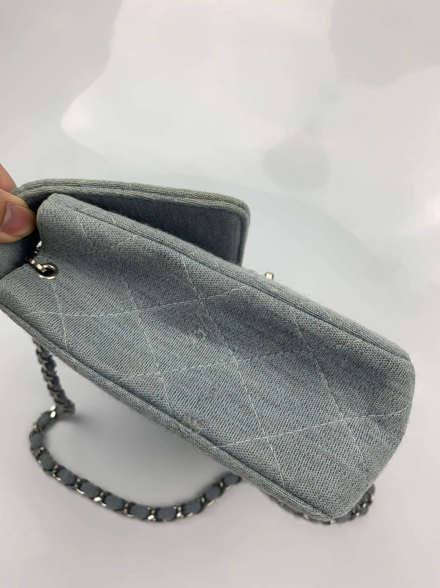 Chanel Blue Cotton Turnlock Shoulder Bag