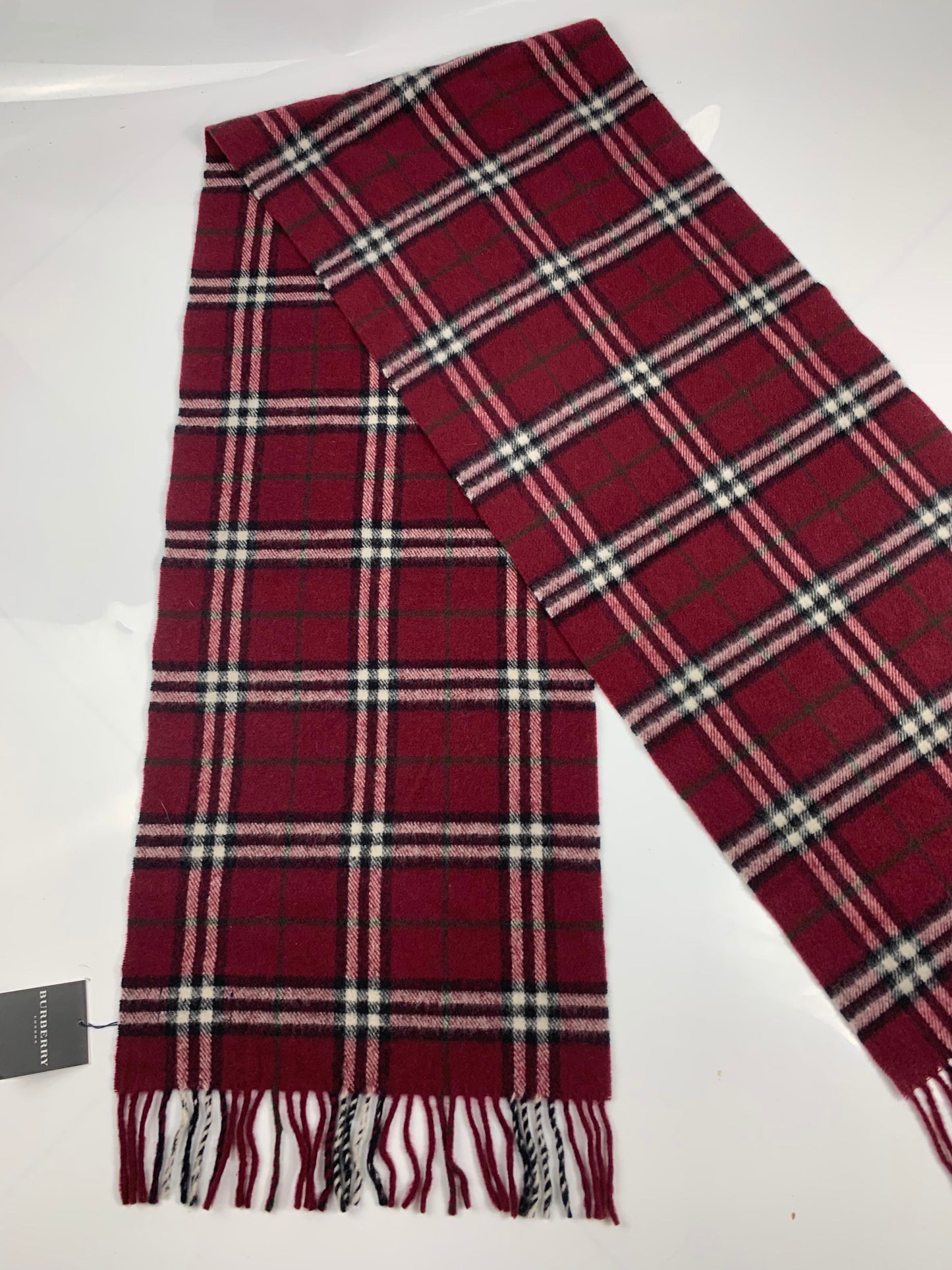 Burberry Red Check Lambswool Scarf