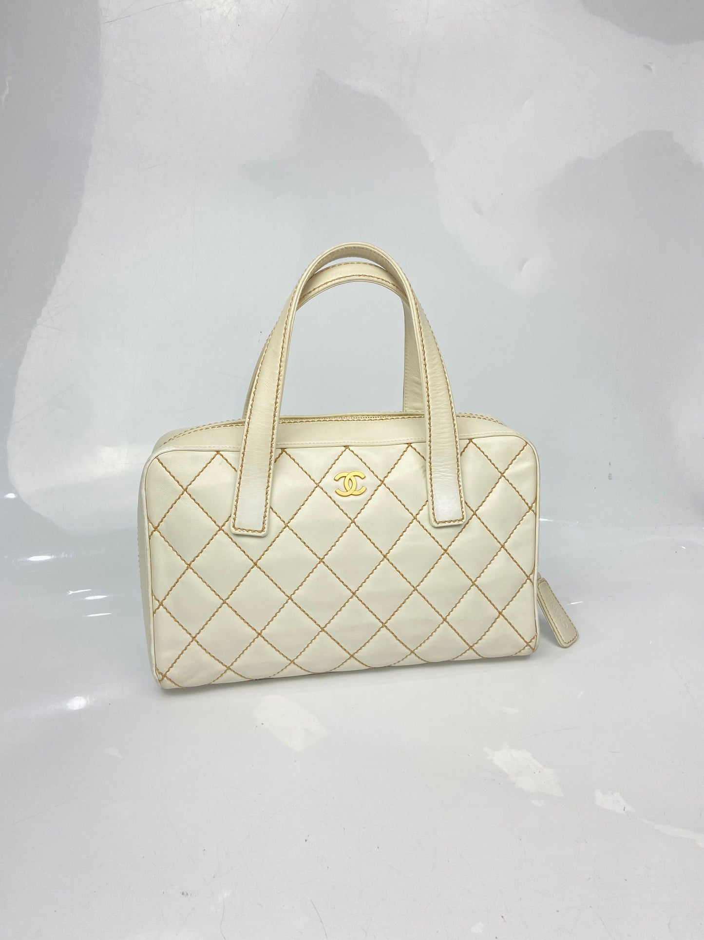 Chanel Wild Stitch Leather Quilted Tote