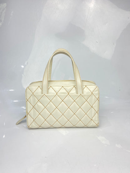 Chanel Wild Stitch Leather Quilted Tote