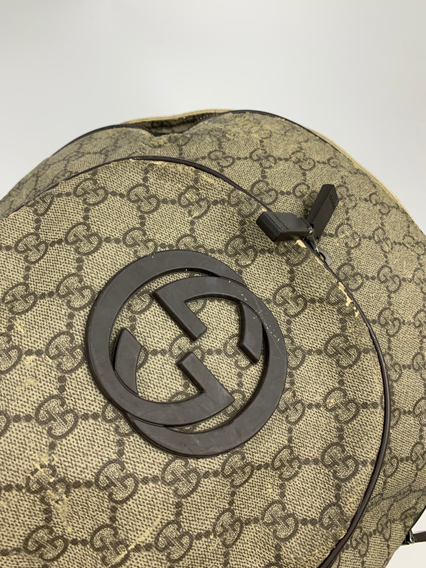 Gucci Monogram GG Leather Beige Backpack