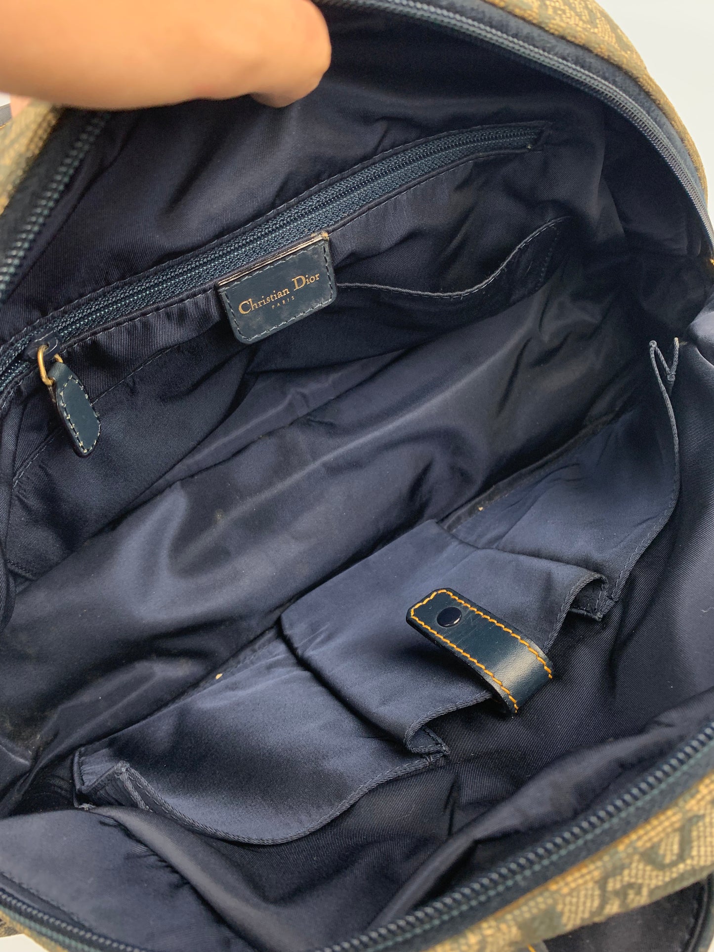 Christian Dior Navy Trotter Boston Bag