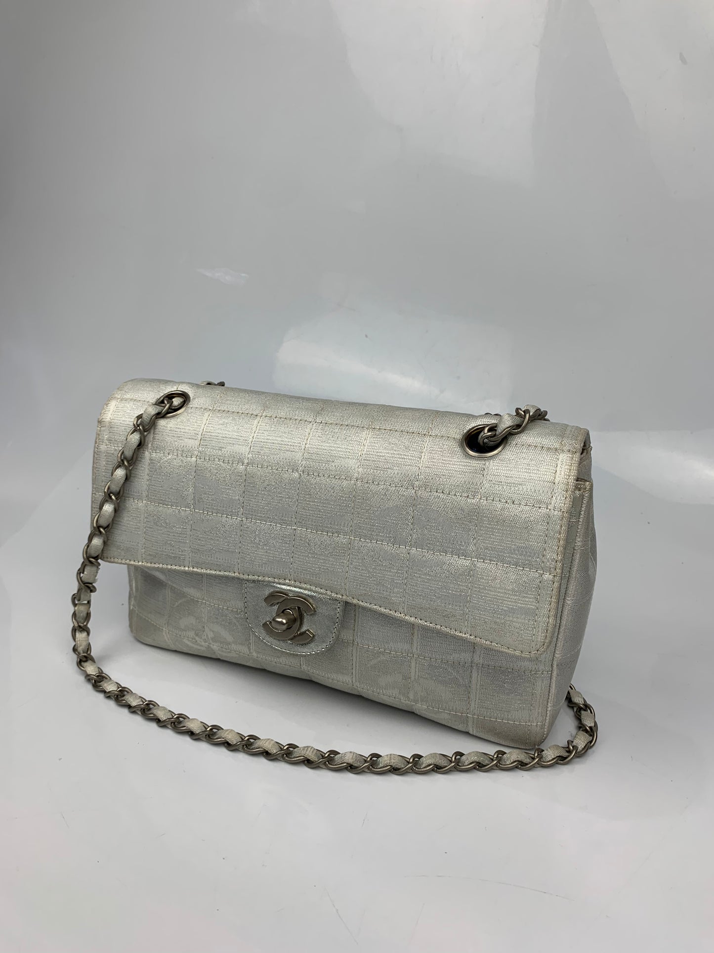 Chanel Silver Shine Flap Bag