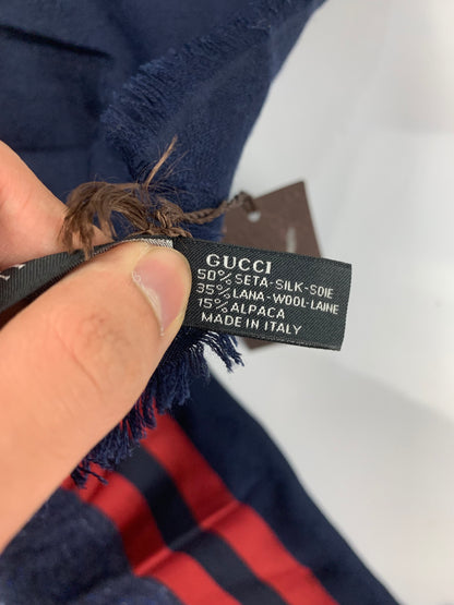 Gucci Monogram Silk Wool Scarf Shawl