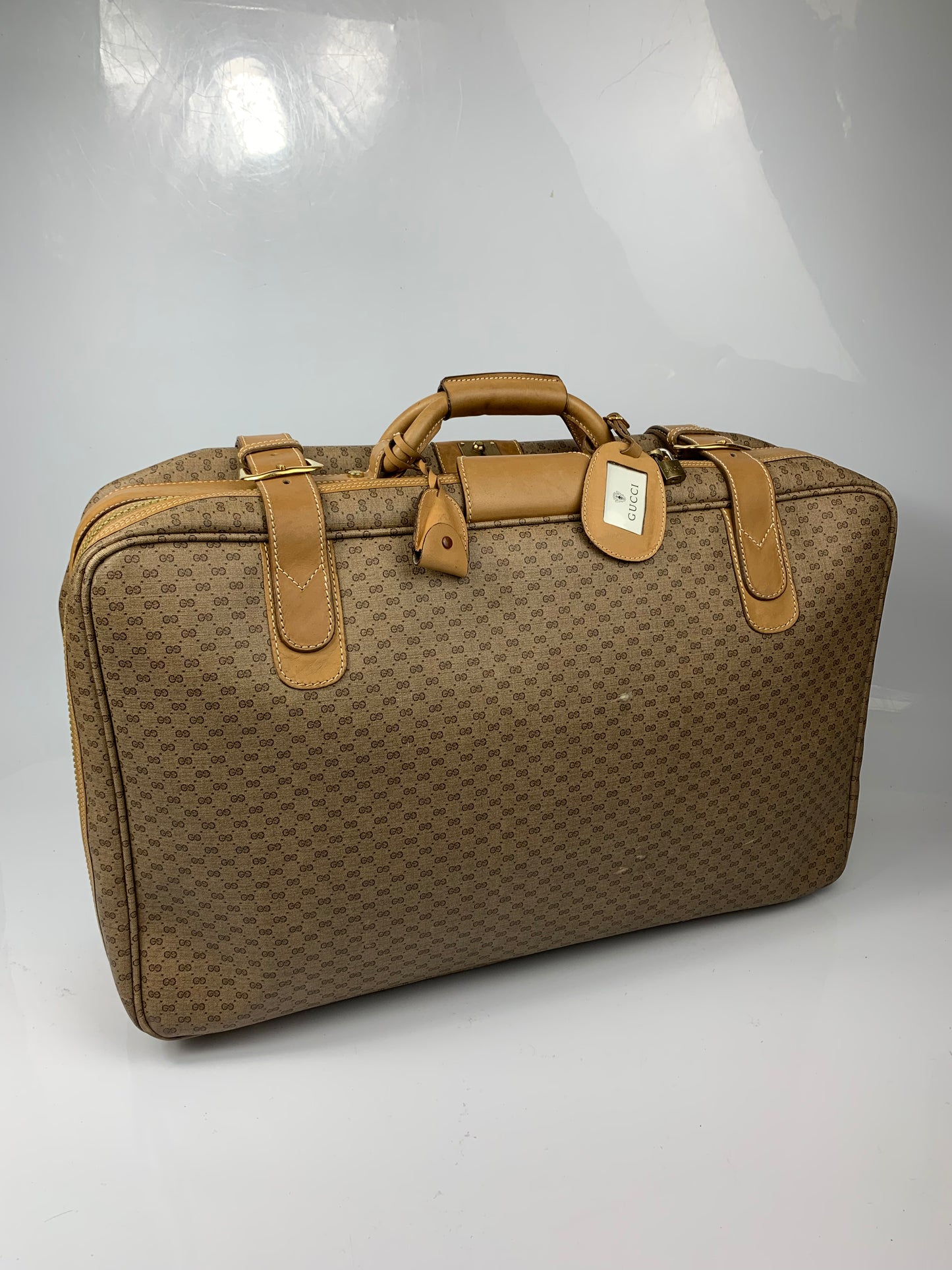 Gucci Monogram Large Leather Suitcase Bag