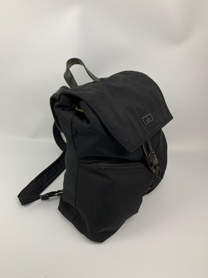 Gucci Black Canva Logo Stamp Backpack Bag