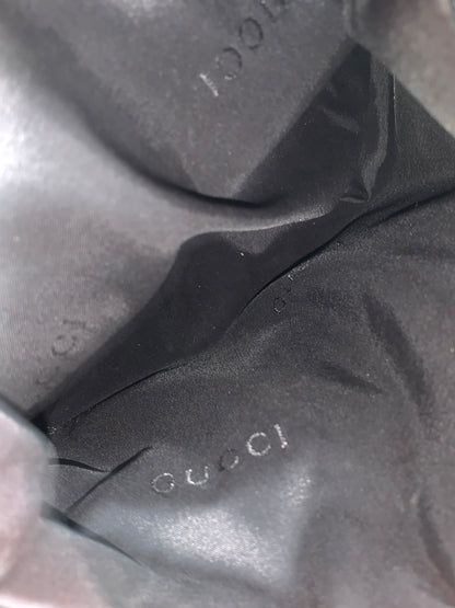 Gucci Black Canva Logo Stamp Backpack Bag