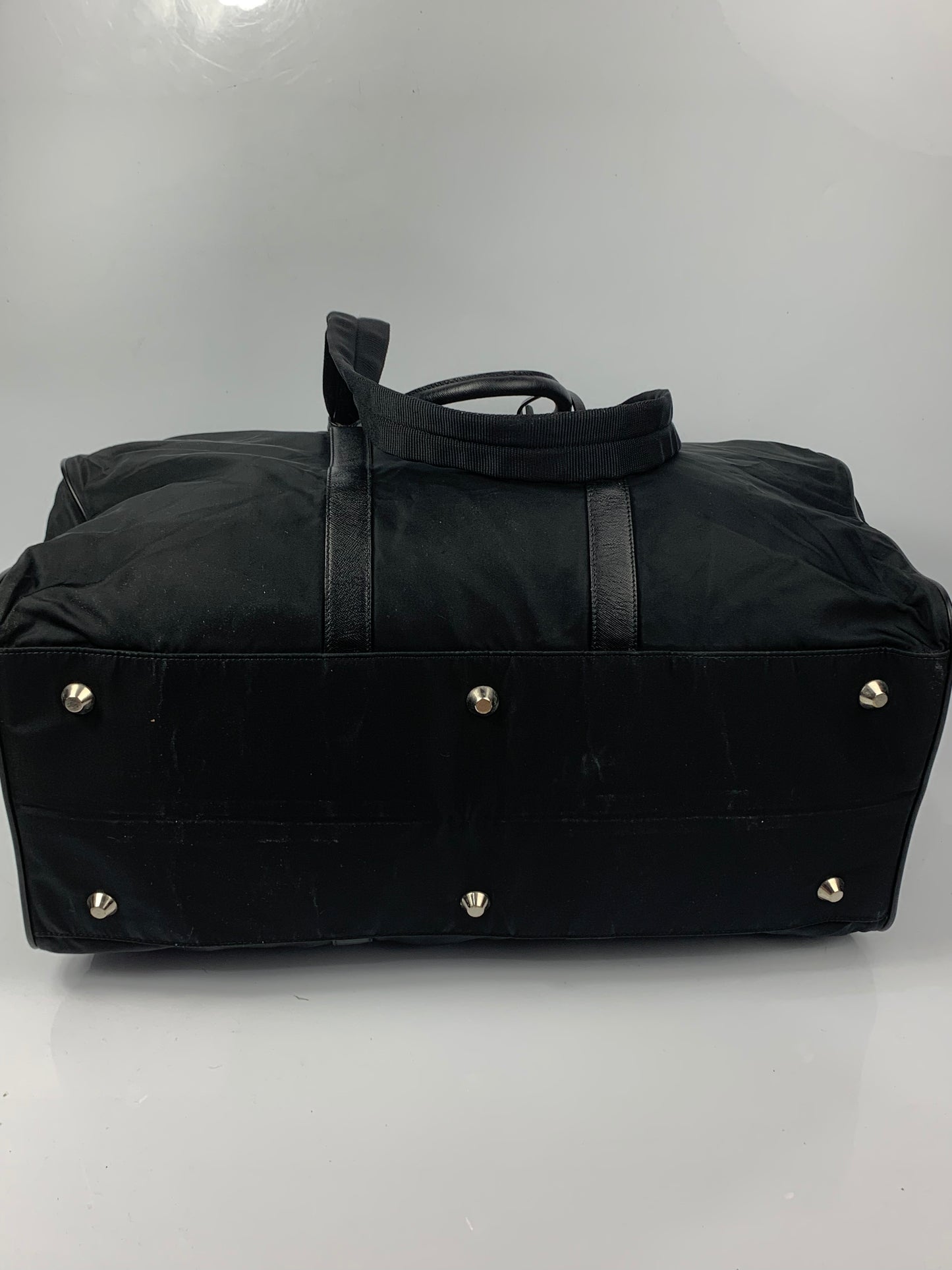 Prada Black Saffiano Duffle Shoulder Bag