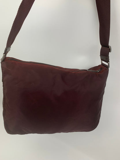 Prada Saffiano Burgundy Crossbody Shoulder Bag