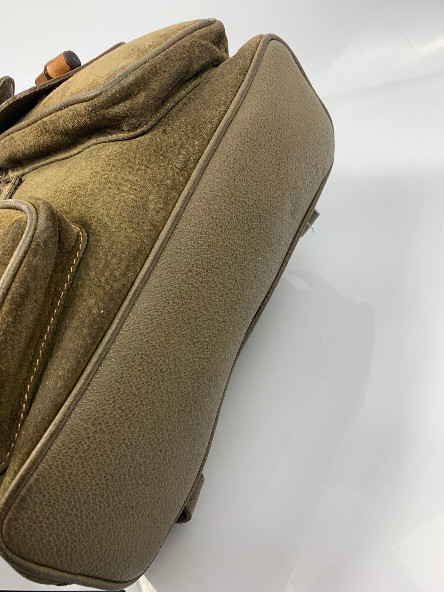 Gucci Seude Golden Brown Bamboo Backpack Bag
