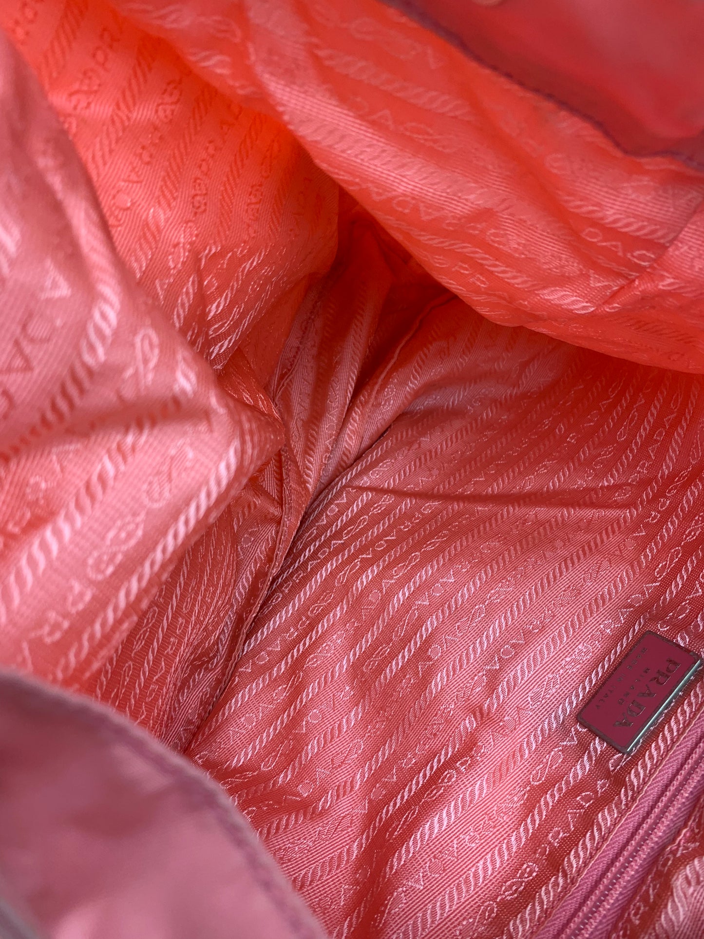 Prada Pink Flame Saffiano Classic Backpack Bag