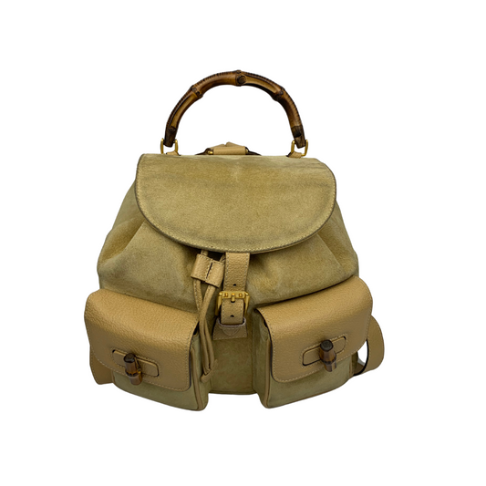 Gucci Seude Bamboo Backpack Bag