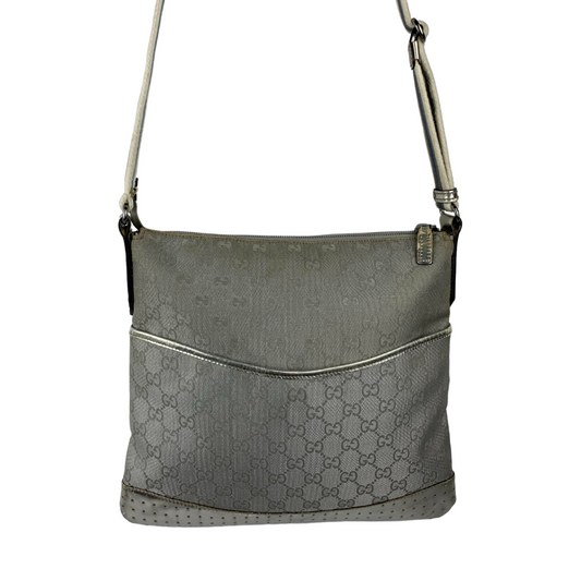 Gucci Iridiscent Silver Monogram Shoulder Bag