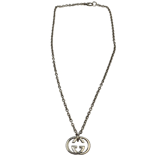 Gucci Sterling Silver 925 Necklace Logo Chain