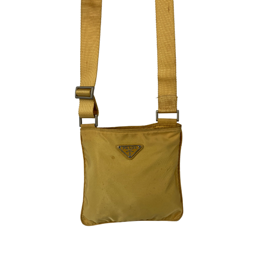 Prada Yellow Saffiano Crossbody Shoulder Bag