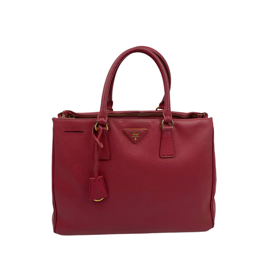 Prada Leather Galleria Pink Saffiano Hand Bag