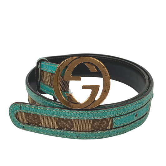 Gucci Monogram Womens Blue GG Belt